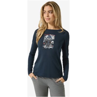 3. Women’s long-sleeve thermal shirt SUPER.NATURAL W Crazy Mouse LS navy blue