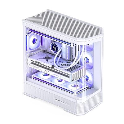 11. Jonsbo D400 PC Case, Midi Tower, ATX, Tempered Glass - White