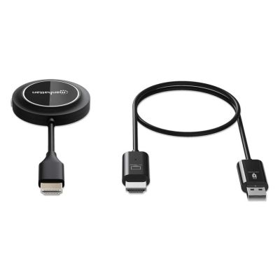 7. Manhattan 154468 AV Extender AV Transmitter and Receiver Black