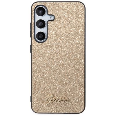 3. Guess Glitter Script case for Samsung Galaxy S24 - gold