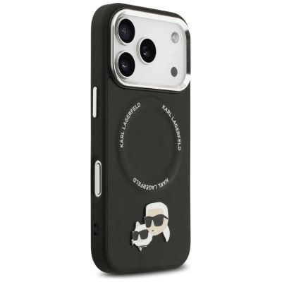 4. Karl Lagerfeld Karl & Choupette Pins MagSafe Case for iPhone 17 Pro Max - Black