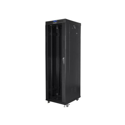 2. LANBERG FLOOR RACK CABINET 19" 42U 600X800 GLASS DOOR LCD BLACK FF01-6842-12BL (FLAT PACK)