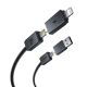 4. Baseus Versatile 60W USB-C to USB-C Cable with USB-A and Lightning Adapters, 1 m – Black