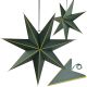 DECORATIVE HANGING PAPER STAR FSC 18x60CM GREEN 7 ARMS MICA