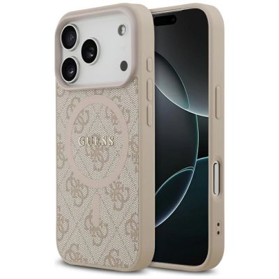 Guess 4G Ring Classic Logo MagSafe Case for iPhone 17 Pro - Pink