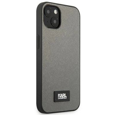 4. Karl Lagerfeld KLHCP13SSFMP2DG iPhone 13 mini 5,4 "hardcase silver / silver Saffiano Plaque