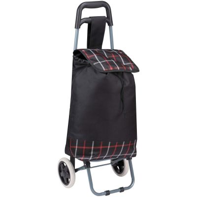 TROLLEY SHOPPING BAG ON WHEELS WITH FRAME 31L BLACK
