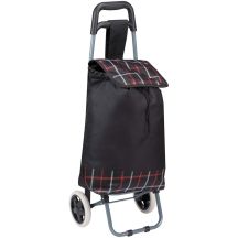 TROLLEY SHOPPING BAG ON WHEELS WITH FRAME 31L BLACK