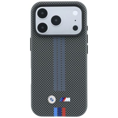 3. BMW M Quadrille Kevlar Tricolor Print Lines MagSafe Case for iPhone 18 Pro Max / 17 Pro Max - Dark Gray