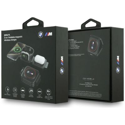 5. BMW M Qi2 15W Print Logo 3-in-1 Wireless Charger - Red