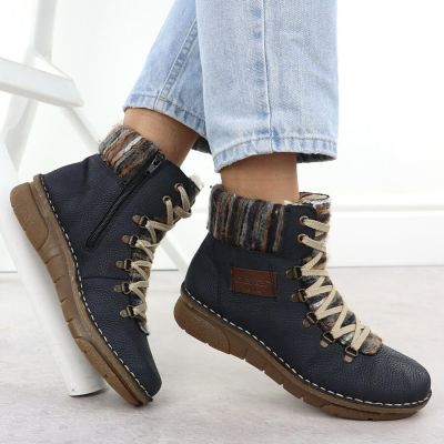 5. Women's navy blue ankle boots Rieker 73343-15