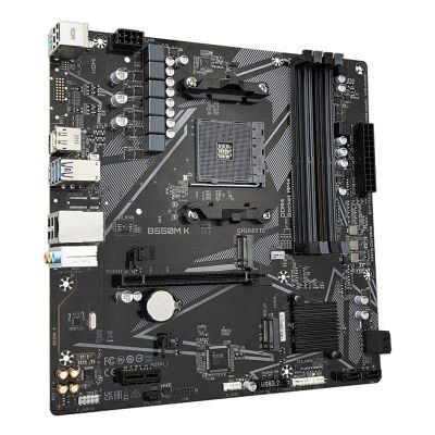 5. Gigabyte B550M K Motherboard (AMD Ryzen 5000 Series AM4 CPUs, up to 4733MHz DDR4 (OC), 2xPCIe 3.0 M.2, GbE LAN, USB 3.2 Gen1)