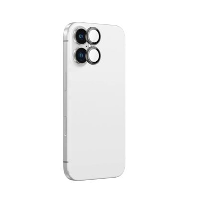 AmazingThing AR Aluminum 2 Lens Glass with Camera Lens Frame for iPhone 16 / 16 Plus - Black