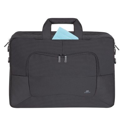 21. RIVACASE 17.3" TEGEL LAPTOP BAG, BLACK, WATER-RESISTANT MATERIAL, COMPARTMENTS FOR 10.1" TABLET, SMARTPHONE, DOCUMENTS AND ACCESSORIES