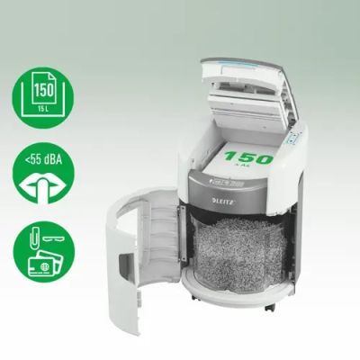 4. Leitz IQ Optimax AutoFeed 150 shredder, P4, 150 sheets, 15 l bin