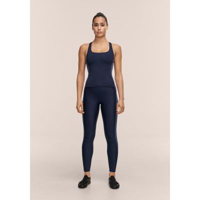 6. CASALL Women's Shaped Block Built in Bra Tank Navy Blue