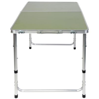 13. FOLDABLE CAMPING TABLE 120X60X70/62/55CM GREEN