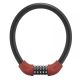 Rockbros RKS870-BK bicycle lock with code, steel cable, 85 cm - red