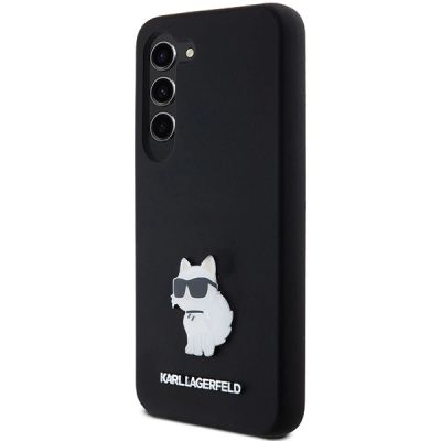 2. Karl Lagerfeld Silicone Choupette Metal Pin case for Samsung Galaxy S23 - black