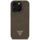 3. Guess Grained Hot Stamp Peony Triangle Logo MagSafe iPhone 16 Pro Max Case - Brown