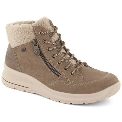 20. Beige waterproof leather ankle boots for women – Rieker L7701-24