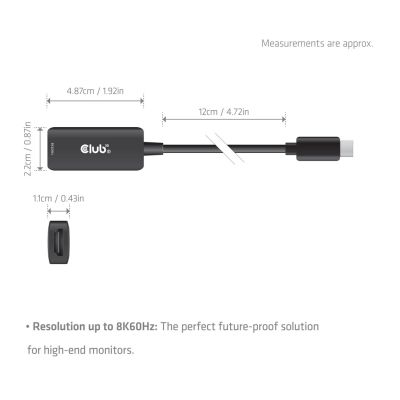4. CLUB3D CAC-2505 Cable Adapter 0.12m USB Type-C HDMI + USB Black