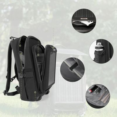 5. Rockbros H51 Cycling Backpack with Solar Panel - Black