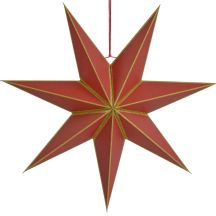 DECORATIVE HANGING PAPER STAR FSC 14x45CM RED 7 ARMS MICA