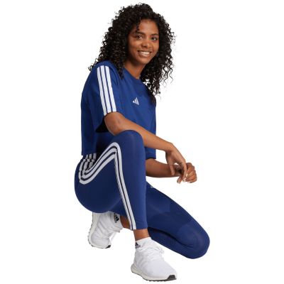 6. adidas Essentials 3-Stripes Cotton Women's Leggings Dark Blue JE0067