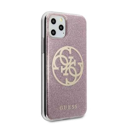 5. Guess GUHCN58PCUGLPI iPhone 11 Pro różowy/pink hard case 4G Circle Glitter
