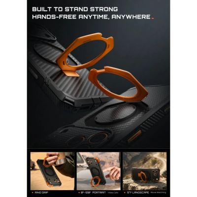 5. Supcase UB Grip Mag MagSafe Aramid Case for iPhone 18 Pro Max / 17 Pro Max - Black and Orange