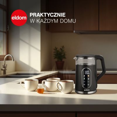 21. ELDOM CORDLESS KETTLE WITH TEMPERATURE REGULATION C560 NUVIA 2000W 1.7 L, LED DISPLAY, WATER TEMPERATURE REGULATION