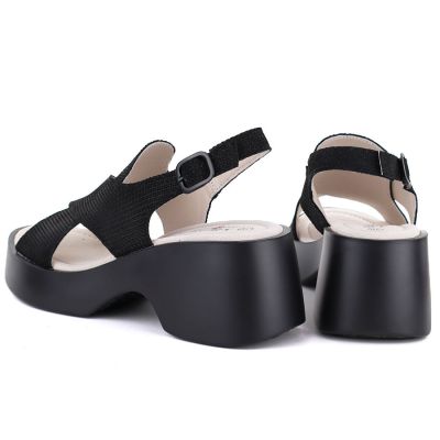 4. Women's leather sandals on a black platform S.Barski 7005