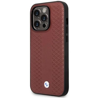 2. Case BMW BMHMP14X22RFGR iPhone 14 Pro Max 6.7" Burgundy/burgundy Leather Diamond Pattern MagSafe
