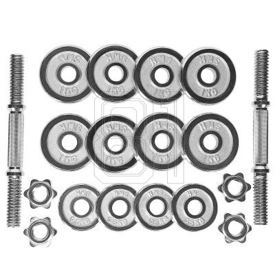39. Barbells in a CHROME HMS suitcase 2x7,5kg STC15