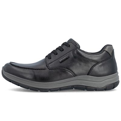 3. Men's comfortable leather shoes, width H, black, Rieker 03607-24