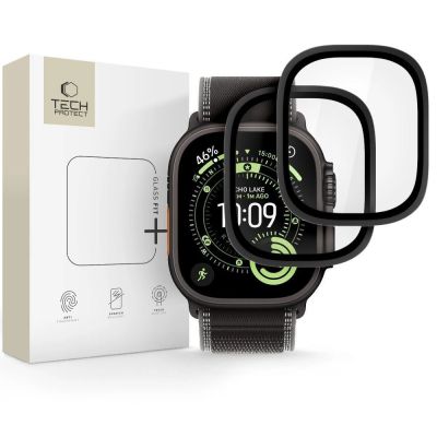 6. Tech-Protect 2-pack tempered glass for Apple Watch Ultra 49mm - black