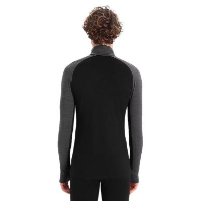 2. Icebreaker M Zoneknit 260 LS Half Jet H/BLK Men's Thermal T-Shirt Gray (IB0A56HF585)