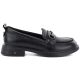 7. Women's leather loafers, black, Vinceza 133115