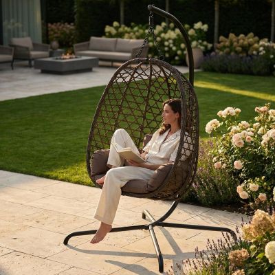 21. COCOON HANGING CHAIR 105x195CM DARK BROWN