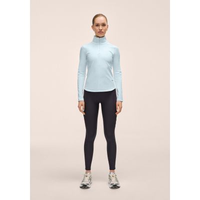 4. CASALL Women's Serene Half Zip Long Sleeve T-Shirt, Blue