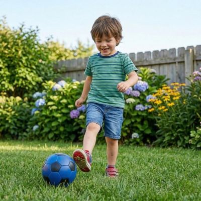 10. PU FOAM BALL 15CM BLUE BLACK ENERO