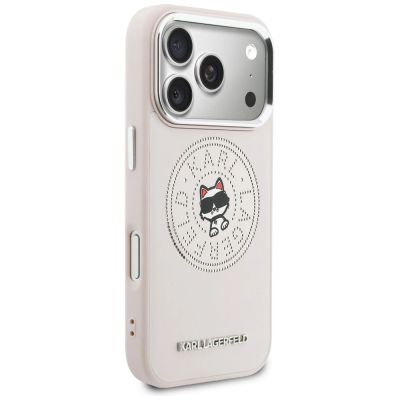 4. Karl Lagerfeld Point & Choupette Sketch MagSafe Case for iPhone 17 Pro - Pink