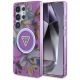 Guess Glitter Flowers Triangle Buttons MagSafe case for Samsung Galaxy S25 Ultra - purple
