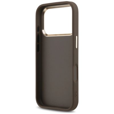 8. Guess 4G Strap 4G Classic Logo Metal Trims Case for iPhone 18 Pro / 17 Pro – brown