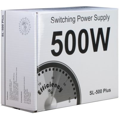 6. Inter-Tech SL-500 Plus Power Supply Module 500 W 20+4 pin ATX Silver