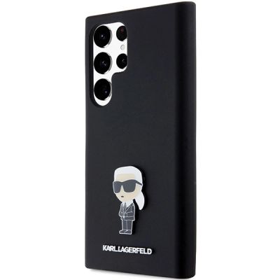 2. Karl Lagerfeld Silicone Ikonik Metal Pin case for Samsung Galaxy S24 Ultra - black