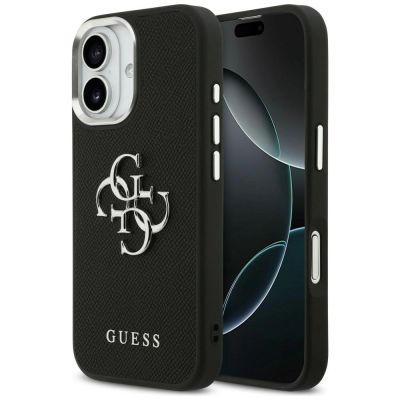 9. Guess Grained Big 4G Classic Logo case for iPhone 17 - black