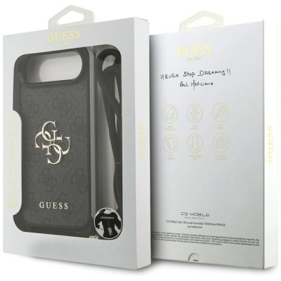 7. Guess 4G Big Logo Cord Stap Crossbody Case for iPhone Air - Black