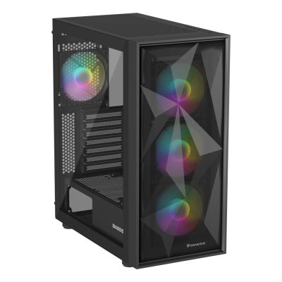 20. NATEC GENESIS DIAXID 605 ARGB MIDI TOWER USB-C GAMING CASE WITH WINDOW BLACK